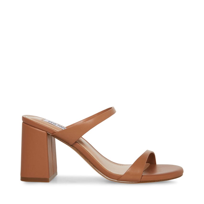 Sandalias Tacones Steve Madden Bridgette Cuero Mujer Marrones | ES LBE904